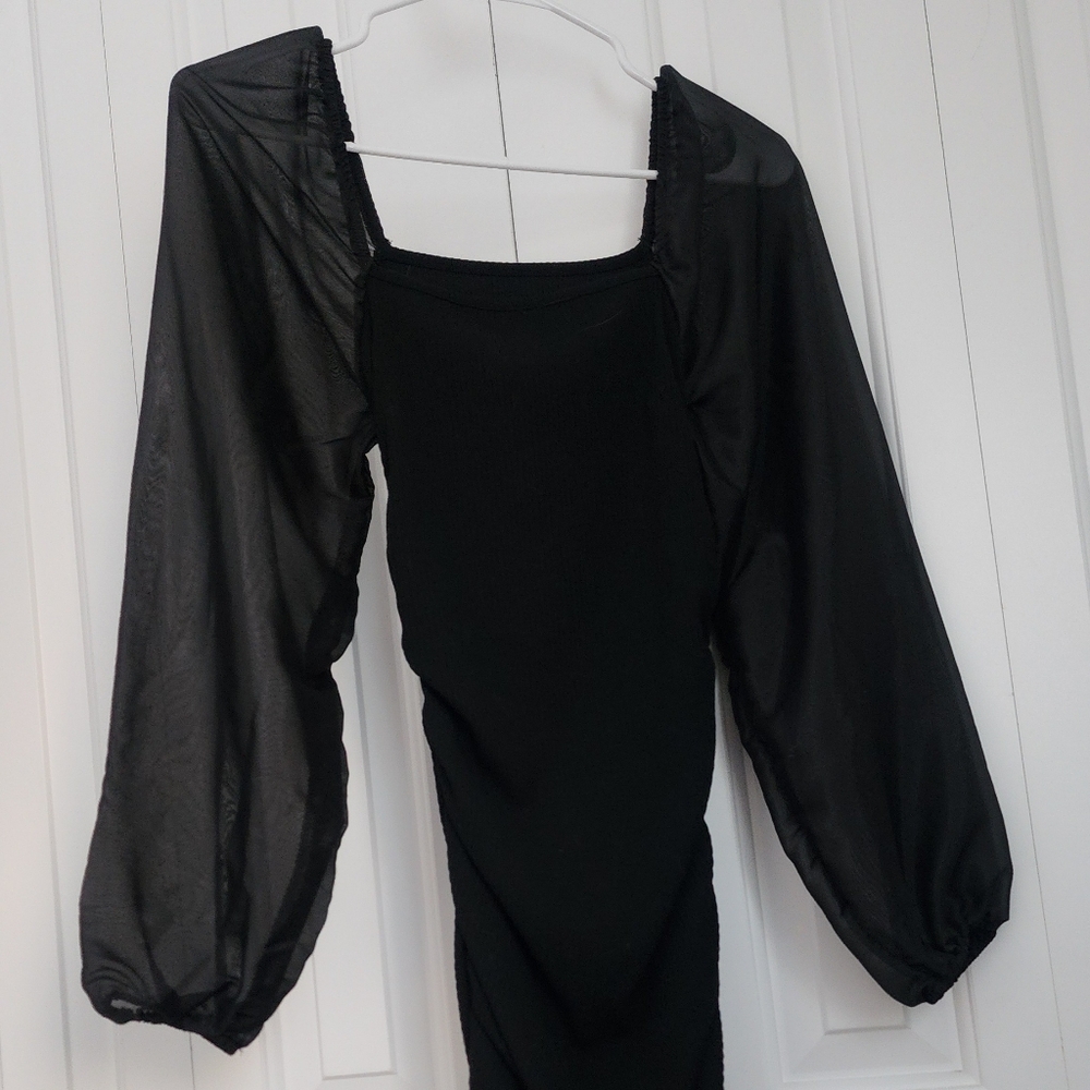 Black Long Sleeve Homecoming Dress